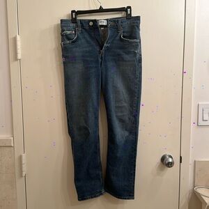 Agolde Kye Jeans size 25, distressed high rise straight leg organic denim